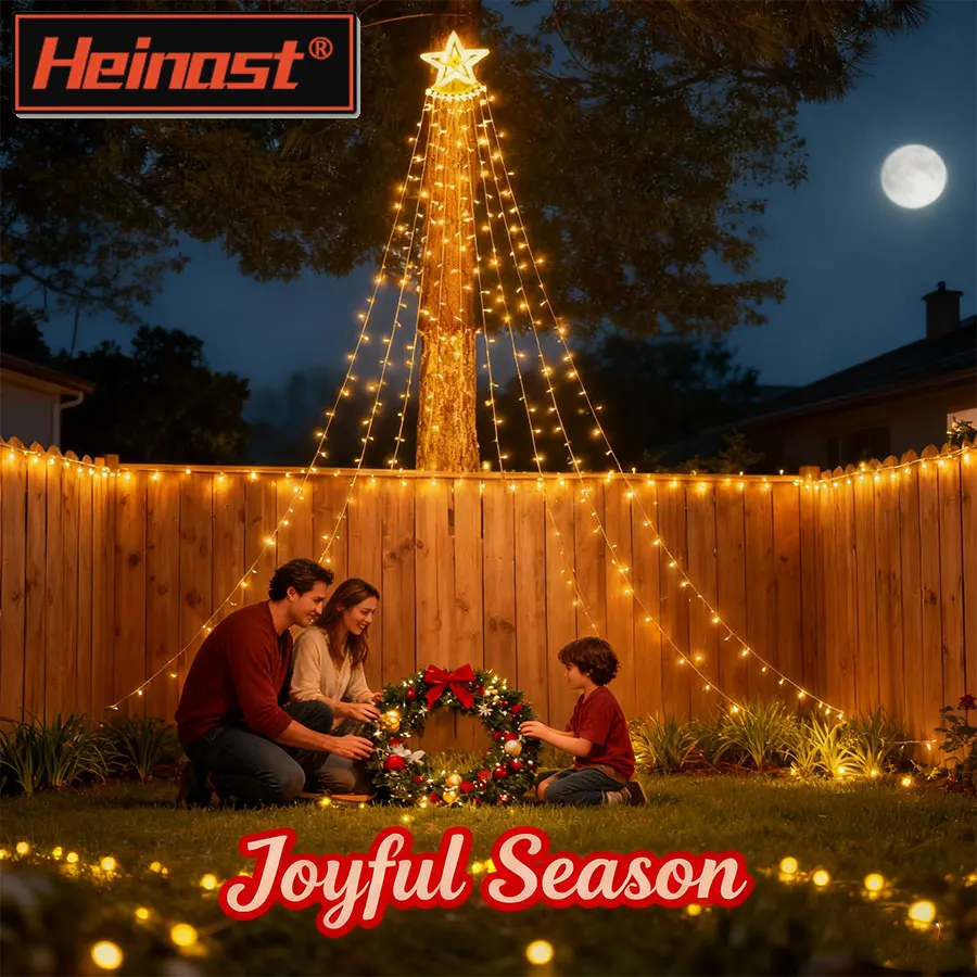 LED الخماسية نجمة شلال ضوء الاتحاد الأوروبي التوصيل في الهواء الطلق فناء ضوء السماء المرصعة بالنجوم السنة الجديدة عيد الميلاد جو ضوء الزخرفية