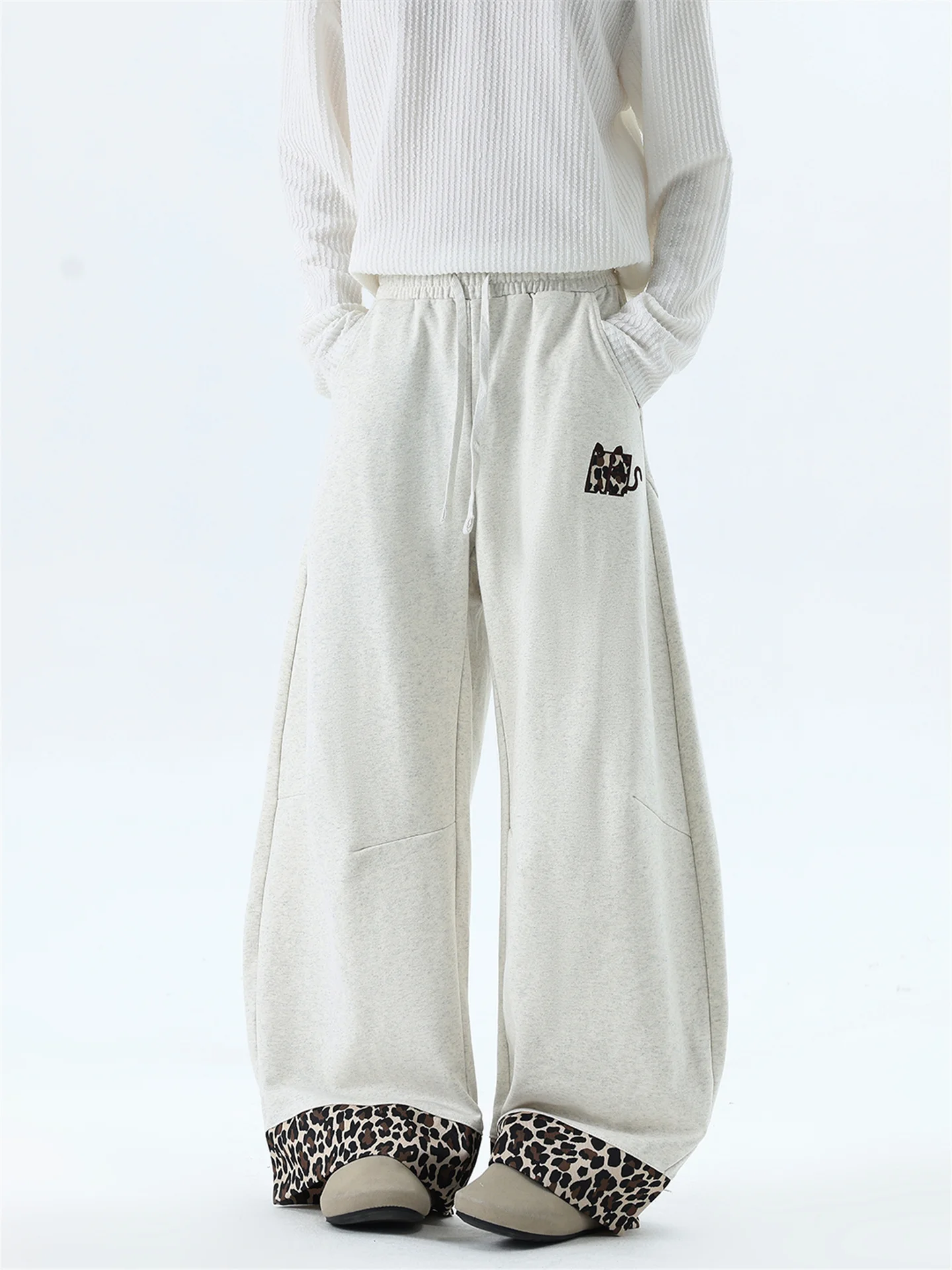 

Trendy Streetwear Men's Cargo Pants with Blade Design Casual Wide Leg Street Dance Sle Summer Leisure Trousers for Teens