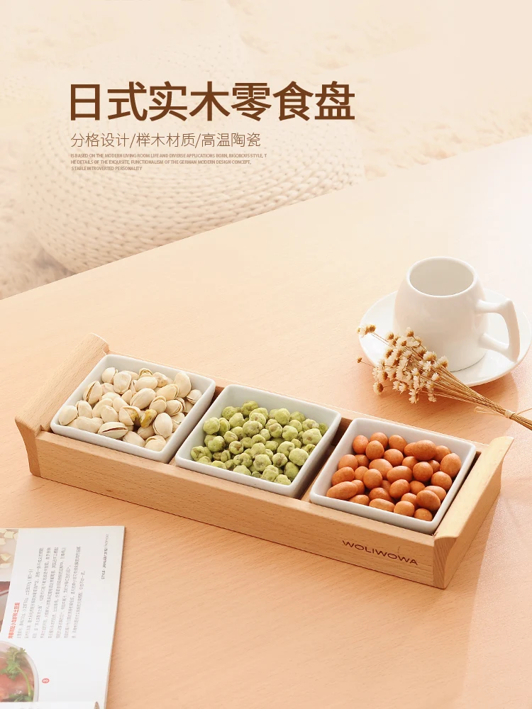 Dried Fruit Tray Fruit Dish Seasoning Dish Hot Pot Condiment Sauce Dish Snack Dish Platter Dish Soy Sauce Vinegar Dish