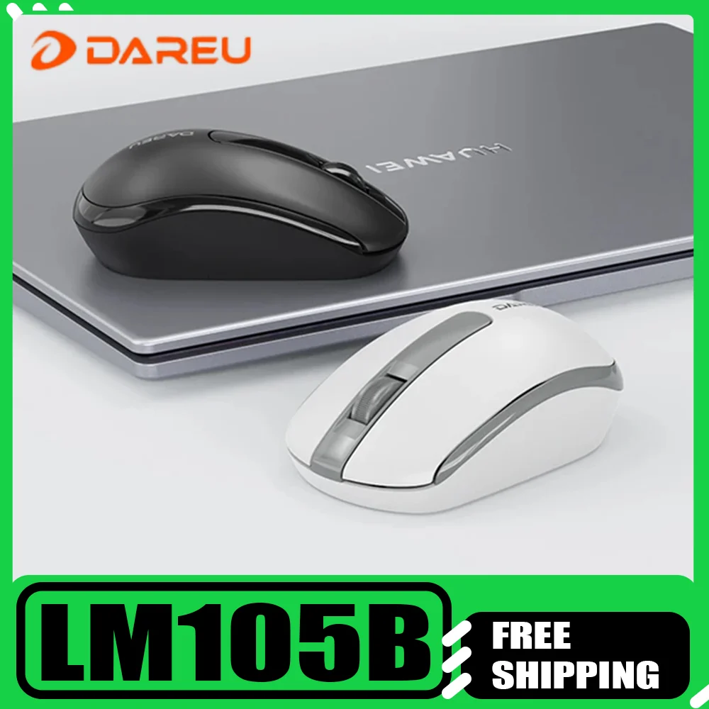 

Беспроводная мышь DAREU LM105B 2,4G Bluetooth, легкая перезаряжаемая эргономичная портативная энергосберегающая мышь для ПК, ноутбука, офиса
