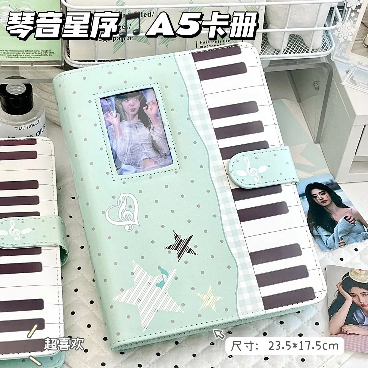 Image of A5 Kpop Idol Fotokarten-Halter PU-Fotoalbum Fotokarten-Sammelmappe Sammelbuch für Fotos Fotokarten-Zubehör 포토카드 용품
