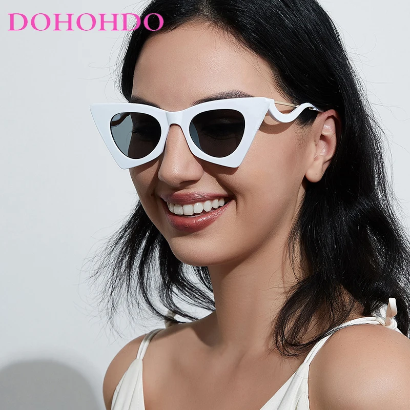

DOHOHDO Triangle Cat Eye Seay Sunglasses For Women Men Shades Brand Designer Sun Glasses Funny Cute Glasses UV400 Gafas de sol
