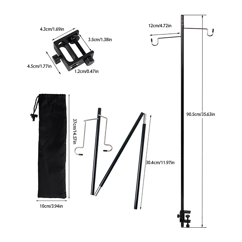 Soporte de linterna para acampar al aire libre, perchas de linterna desmontables de mesa, soporte de Luz Portátil, soportes de iluminación, equipo de senderismo, 1 unidad