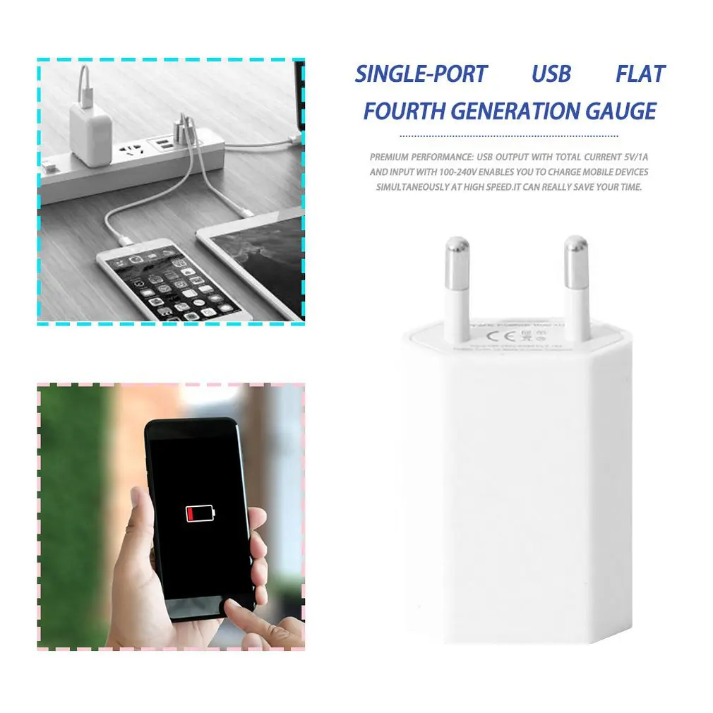USB Cable Wall Travel Charger Power Adapter USB C 500ma Cable EU Plug Power Adapter Compatible With Phone Pad Tablet