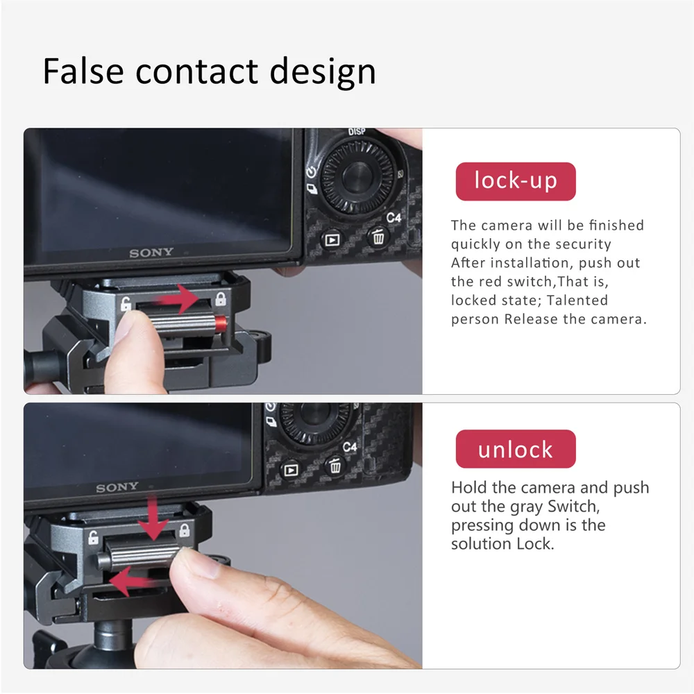 2025 Universal Arca Schnellwechselsystem Plattenklemme 1/4 Zoll 3/8 Zoll Schnellschalter-Set für DSLR-Kamera Gimbal Stativ Zhiyun Stabilisator – Detail 5