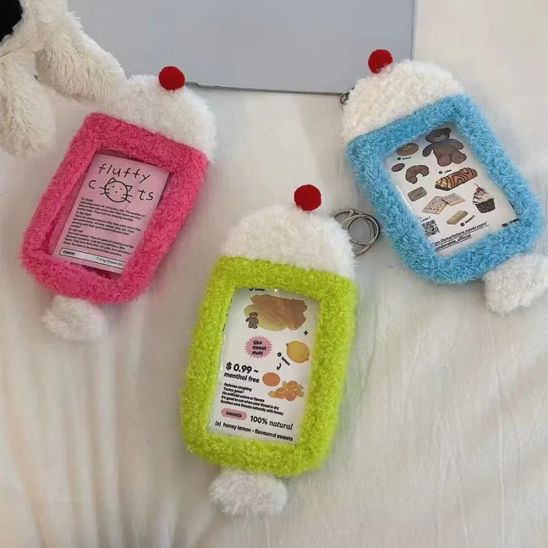 

Korean Cartoon Ins Style Plush Card Holder Campus Meal Card Protector Aesthetic Cute Photo IDOL Card Protector for K-Pop Fans