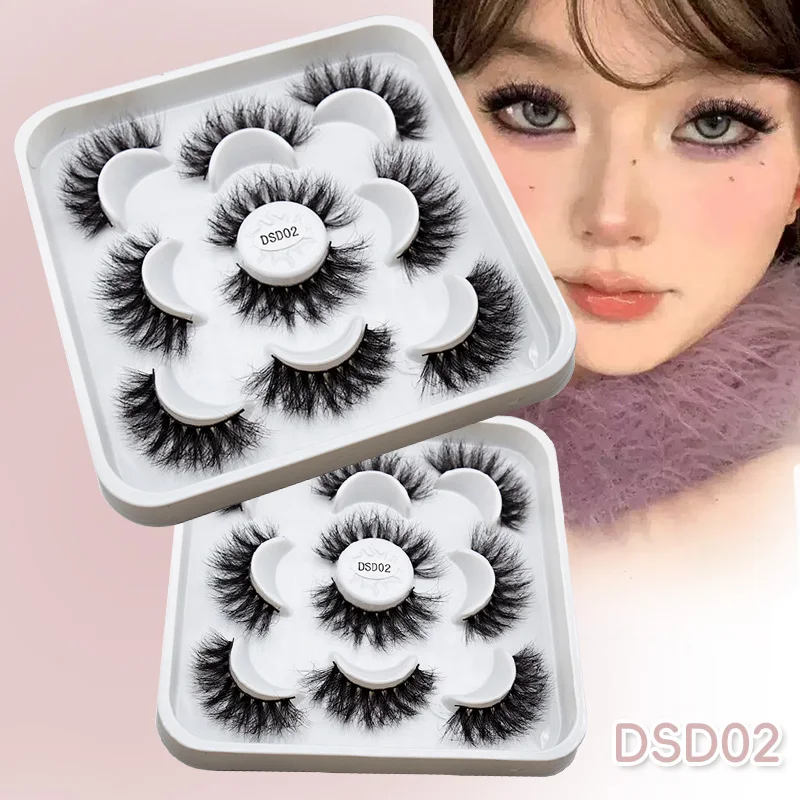 Nieuwe 5 pairs 8-25mm Natuurlijke 3D Wimpers Lash Extension Supplies Make-Up Kit Nertsen Wimpers Extension Nertsen magnetische Wimpers