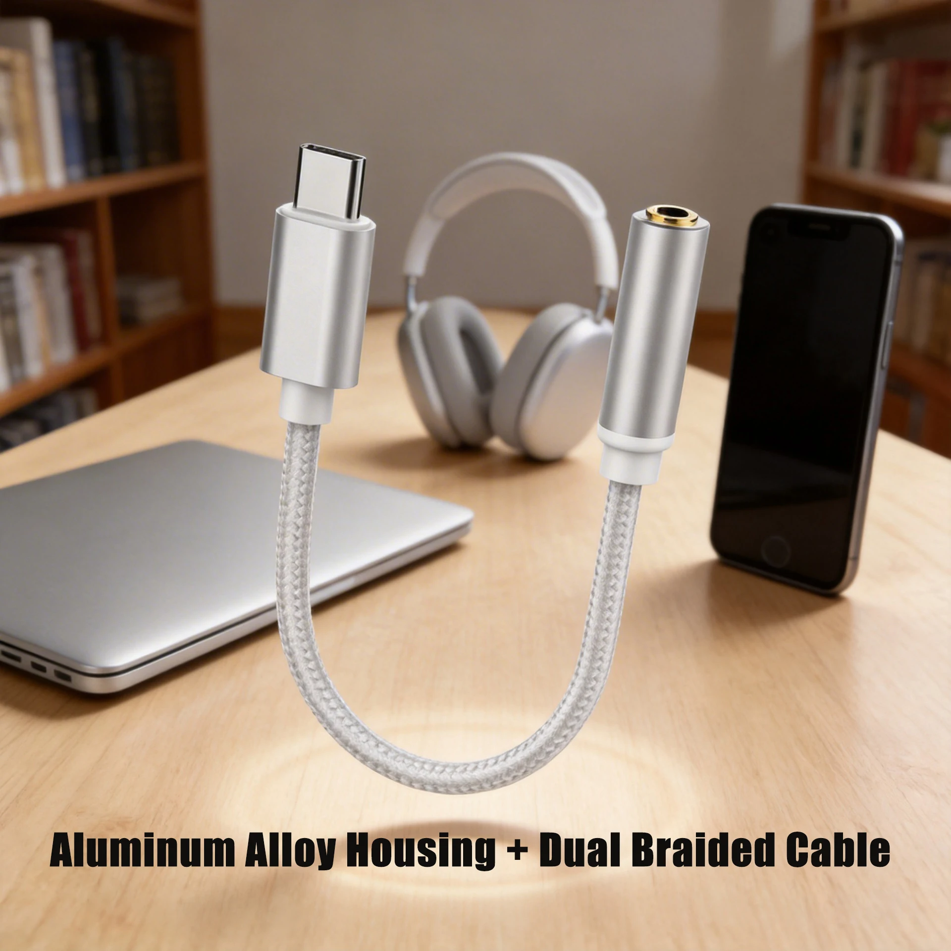 USB-C auf 3,5mm Audio-Aux-Kabel, Typ-C auf 3,5mm Klinkenadapter für Smartphones, Laptops, Tablets und Audiogeräte