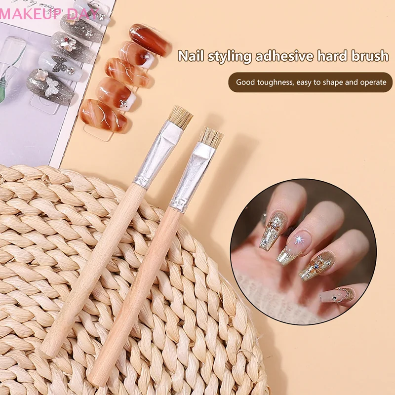 1/50 Szt Nail Art Ripple Texture Brush French Tip Styling Nail Brush Pędzel do terapii światłem Plastikowe narzędzie do malowania manicure