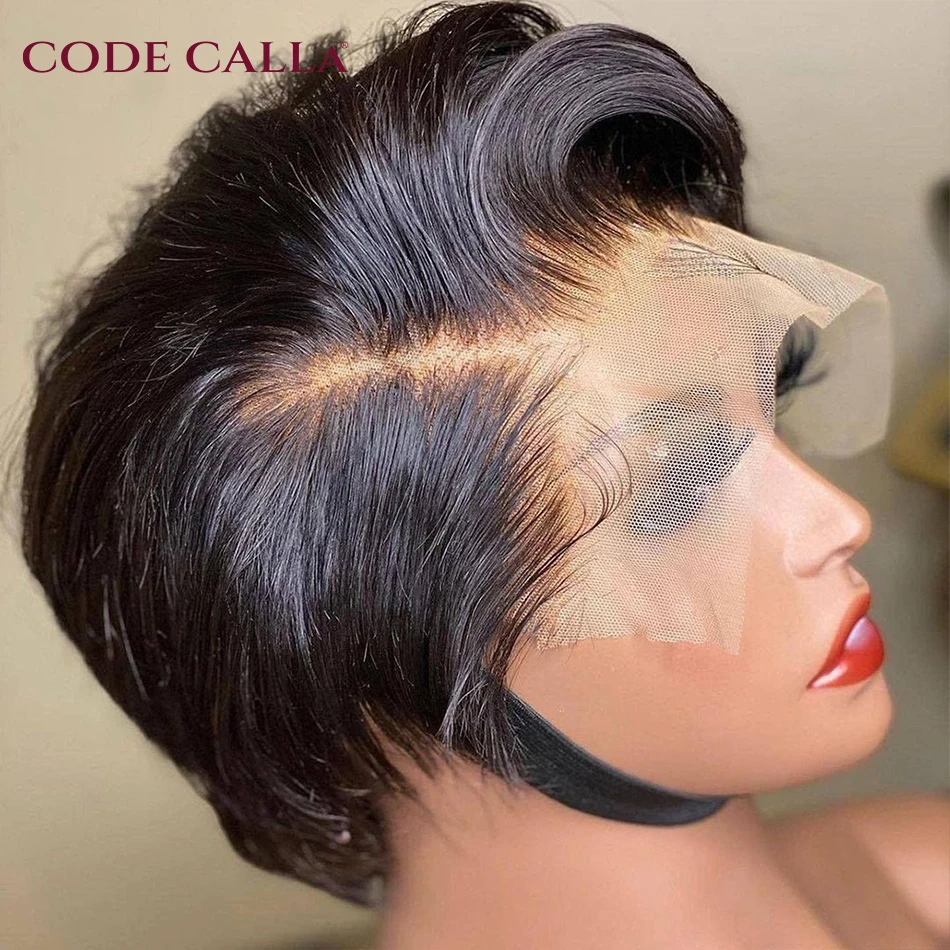 

Pixie Cut Wig Transparent Lace Front Human Hair Wigs For Women Straight Short Bob Wig 13X4 Pre plucked Brazilian Human Hair