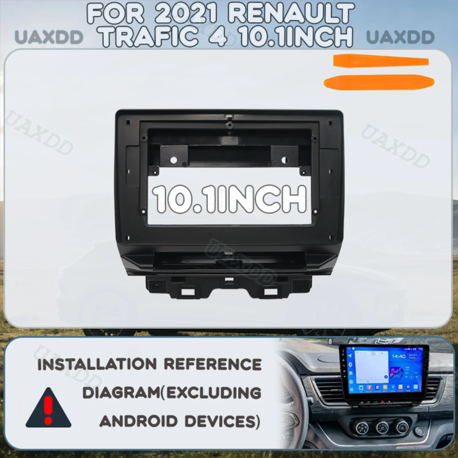 plastic-accessories-2-din-car-interior-101inch-frame-fascia-dashboard-panel-automotive-center-console-for-2021-renault-trafic-4