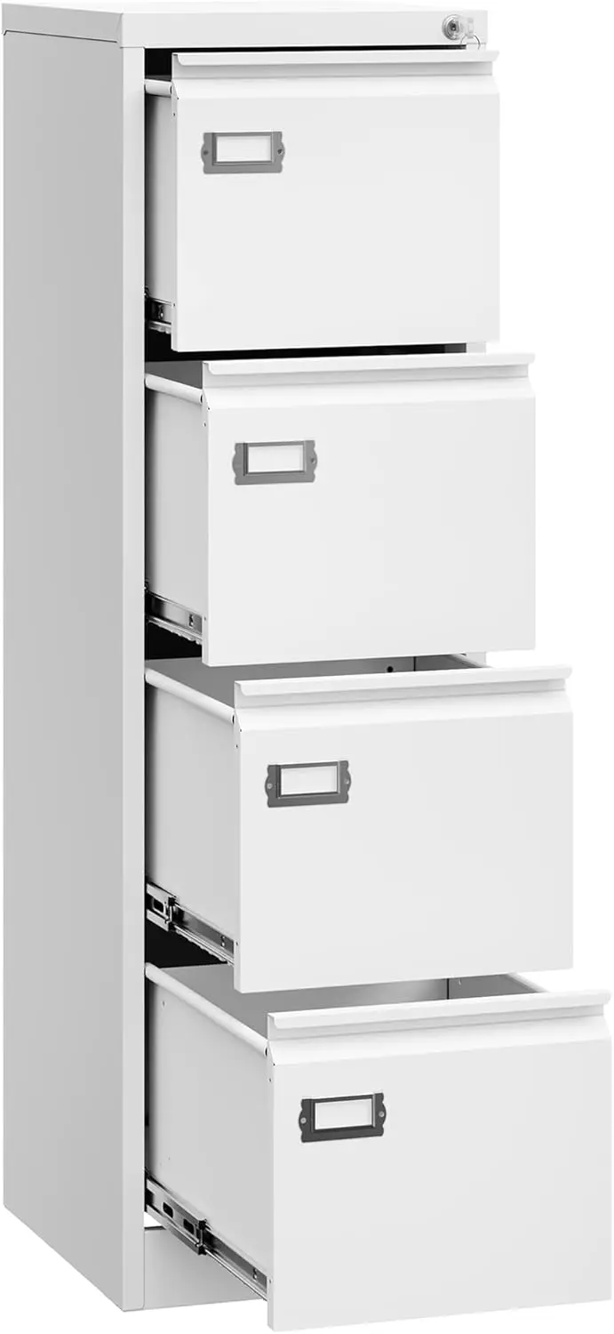 4 Drawer File Cabinet with Lock,Metal Office Filing Cabinets for Home Office- Storage A4/F4/Letter/Legal -Assembly Required