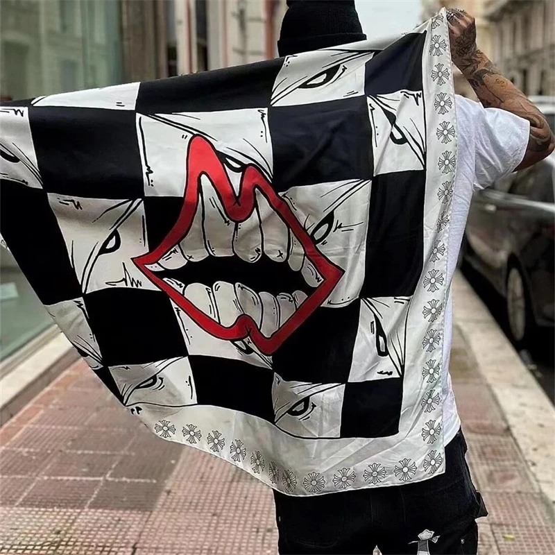 レッドリップ千目プリントスカーフ女性用クロスボディファッショナブルスカーフ多用途多用途高級感ヘッドスカーフシックショルダーラップ