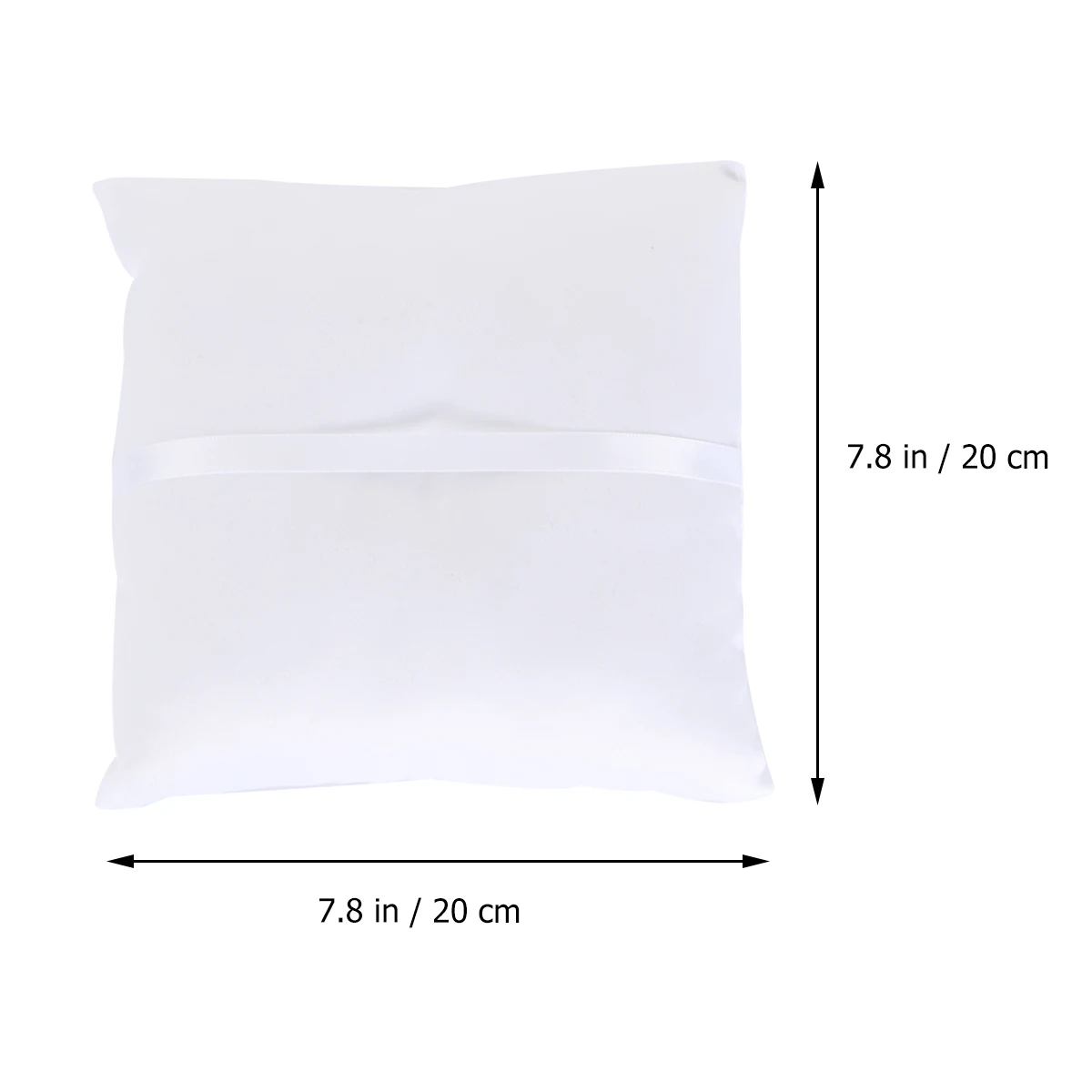 

Bridal Ring Pillow 20X20Cm White Satin Ribbon Double Heart Buckle For Wedding Ceremony Ring Bearer Cushion Party Decoration