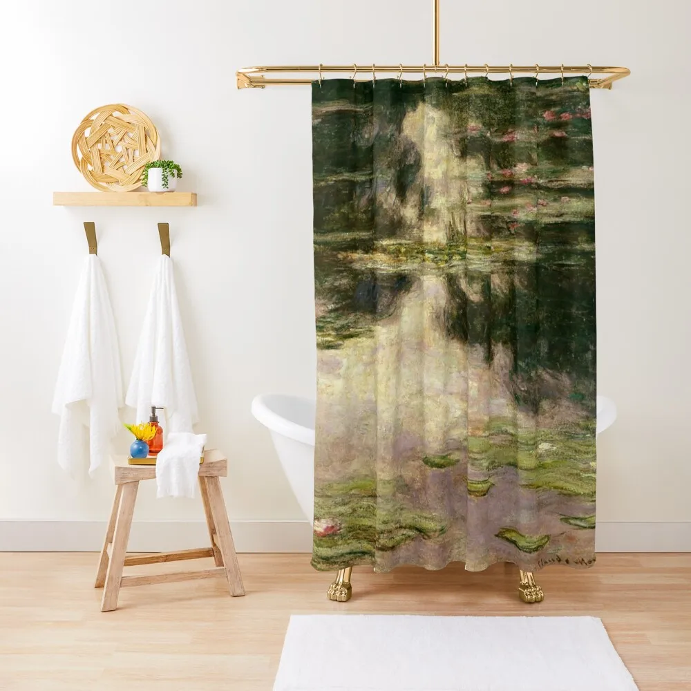 

Sage Green Water Lilies - Les Nymphéas Verts de Claude Monet Shower Curtain In The Bathroom Bathroom Showers For Shower Curtain