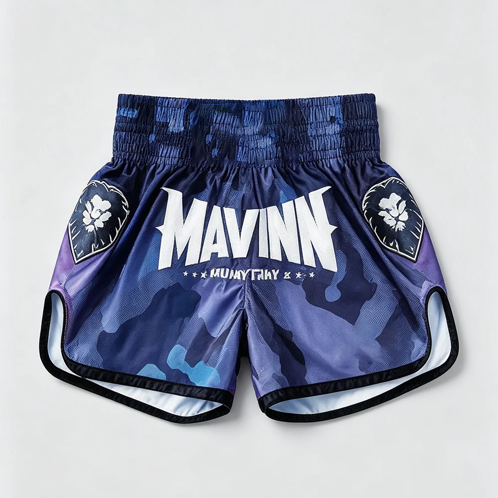 Neue Herren Muay Thai Shorts, Achteckige Käfig-Trainings-Sportshorts, Übergroße Atmungsaktive Schnelltrocknende MMA-Kampf-Nachthosen – Detail 8