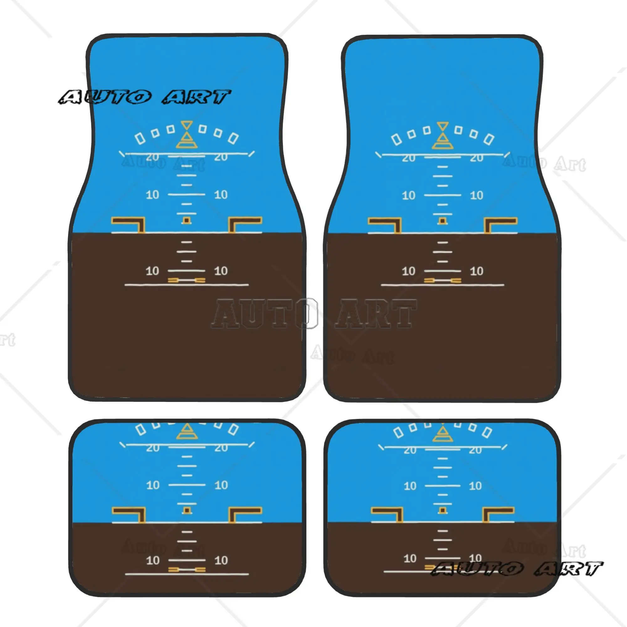Attitude  Car Floor Mats of 4 Pieces Flight Pilot Airplane Aviation Aviator Universal Car Front Rear Carpets Foot Mats