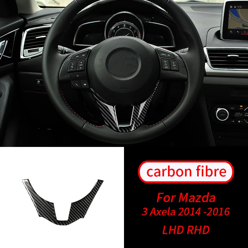 

For Mazda 3 Axela 2014 -2016 1 PCS Real Carbon Fiber Steering Wheel Chin Trim Car Interior Accessories Car Interior Supplies