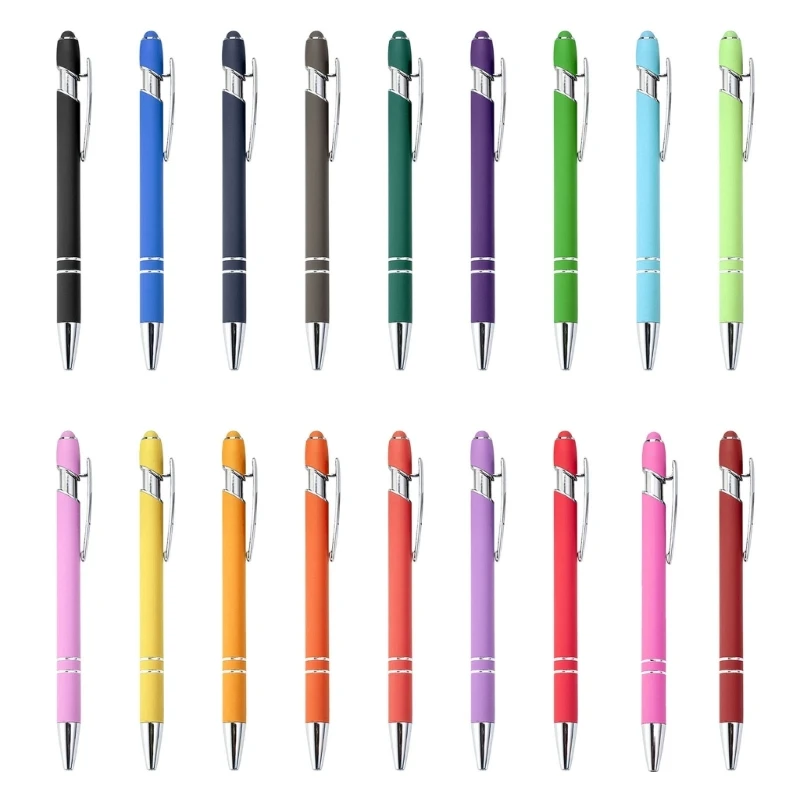 

6 Pcs 2-in-1 Ballpoint Pen with Stylus Tip Retractable Ballpoint Pen Black HXBE