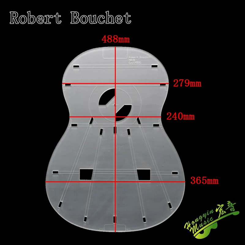 Famous Guitar Transparent Acrylic Template Guitar Making Molds Appearance Sound Hole Sound Beam Location Map