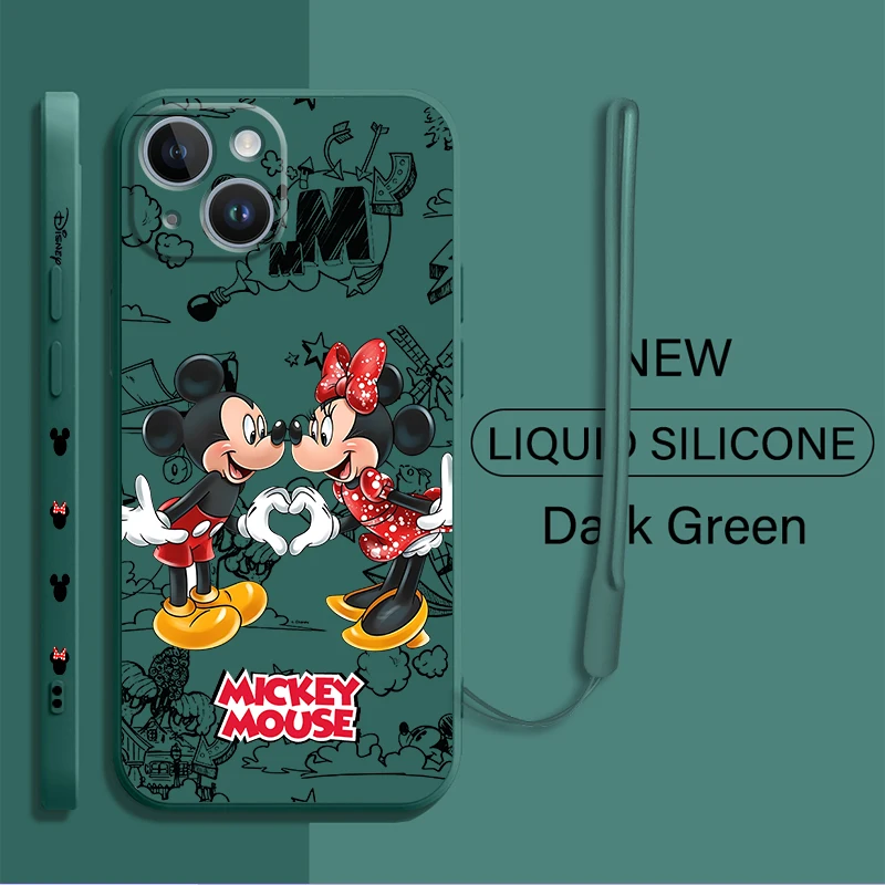 Чехол для телефона Disney с Микки Маусом для iPhone 15, 16, 11, 12, 13, 14 Pro Max 7, 8 SE 15 Plus 13 Mini XR XS, мягкий силиконовый чехол