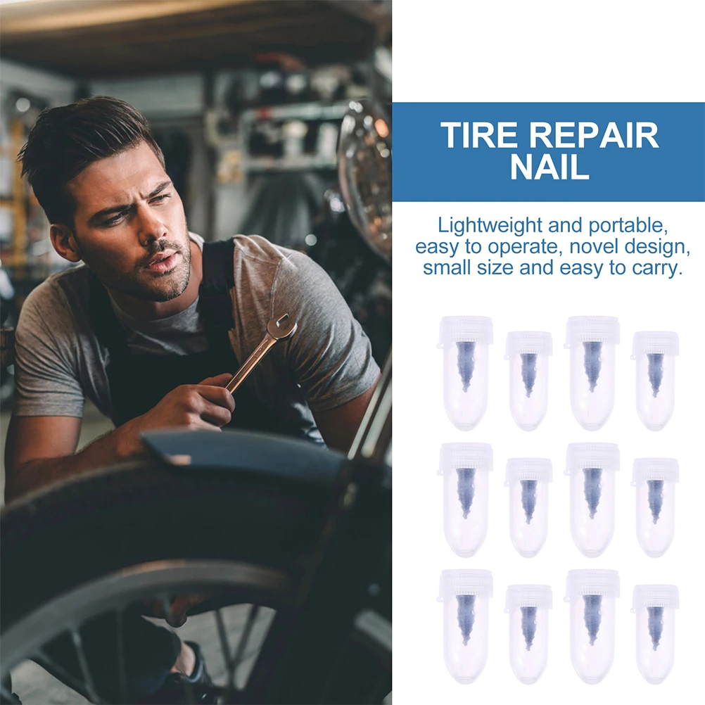 

60pcs Tire Repair Rubber Nails Durable Car Motorcycle Bike Tire Repairing Screws Lightweight Portable Long-Lasting For Electric