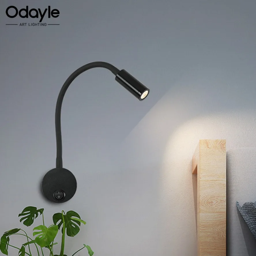 

3W LED Wall Lamp Modern Minimalist and Rotatable Gooseneck Lamp Indoor Reading Light Living Room Study Room Decor Lighting