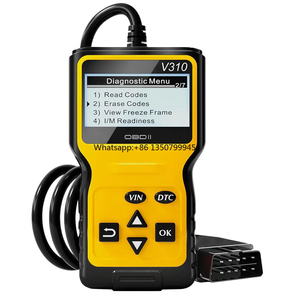 

V519 OBD2 Scanner Electric Car Engine Fault Code Diagnostic Tool with LCD Display Supports Spanish & Russian 12-24V Voltage