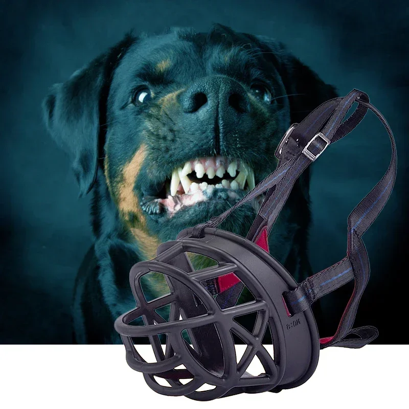 Pet Dog Adjustable Muzzle Mask Anti Bite Barking Silicone Mesh Mouth Dogs Muzzle Basket Pet Training Accessories