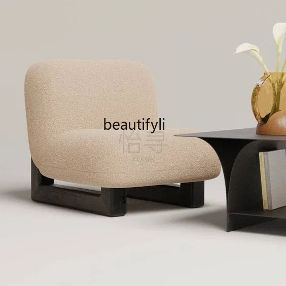 

lt Simple and modern fabric sofa chair Nordic solid wood wabi-sabi wind club Sales office Hotel reception negotiation Leisure
