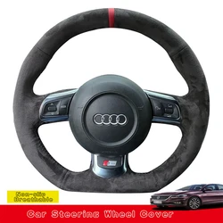 Customize Suede Leather Car Steering Wheel Cover For Audi TT TTS (8J) 2006-2014 A3 S3 (8P) Sportback R8 Car Accessories Interior