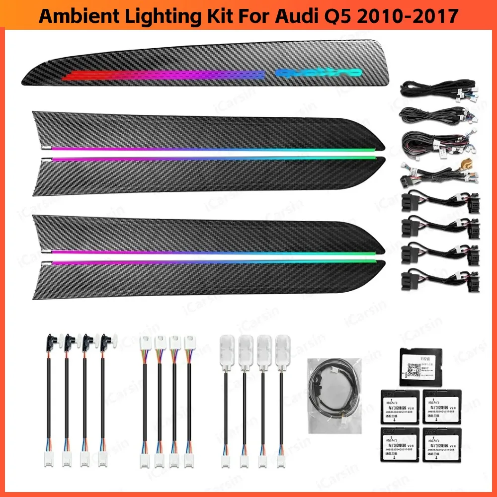 Upgrade 256 Colors Symphony Led Car Interior Ambient Lighting Decoration for Audi Q5 2010-2017 Atmosphere Strip Accessories