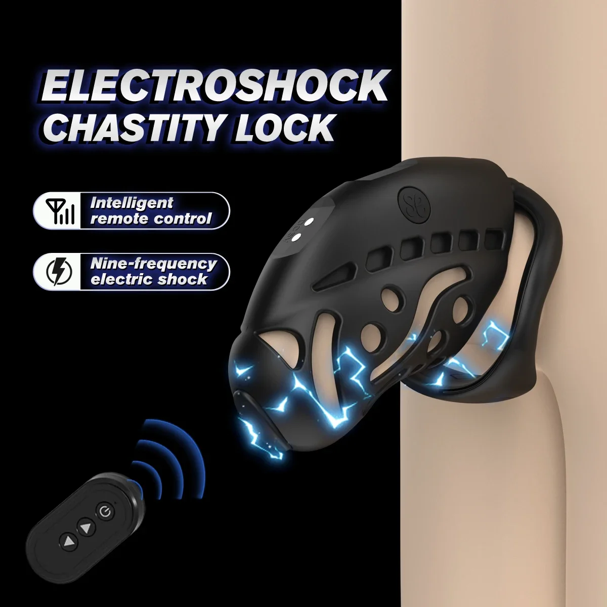 BDSM Male CB Chastity Lock Electric Shock Role-Playing Remote Control Cock Cage Flirting Sex Toys Couple Adult Sex Toys Urethral