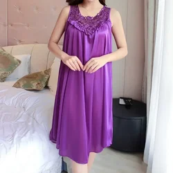 Women Nightgowns Satin Lace Sleepwear Nightwear Sexy Pyjama Women Home Clothing Sleepwear Female Free Size Lingerie Gown Robe