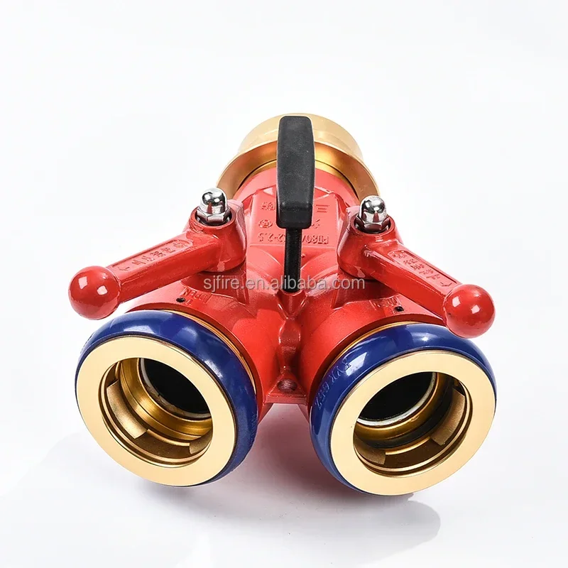 ตัวแยกน้ำดับเพลิงแบบสองทาง ผลิตจากอะลูมิเนียมฟอร์จ พร้อมข้อต่อ Machino