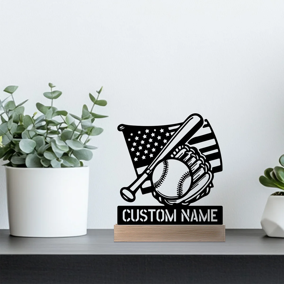 รูปปั้นโลหะนามสั่งทำแบบนามธรรม 1 ชิ้น พร้อมฐานไม้ ของตกแต่งเหล็ก งานประติมากรรมดีบุก งานฝีมือศิลปะ พร้อมฐานไม้ สำหรับตกแต่งบ้านบนโต๊ะ