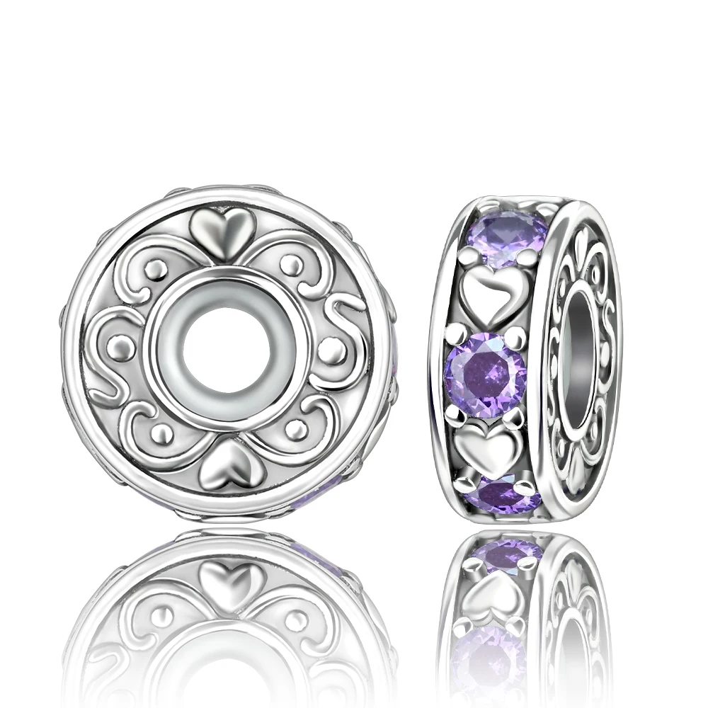 

Ahthen 925 Sterling Silver Hot Sale Beads Hearts in harmony Charm fit Snake Chain Bracelets Necklaces for Women Jewelry Making