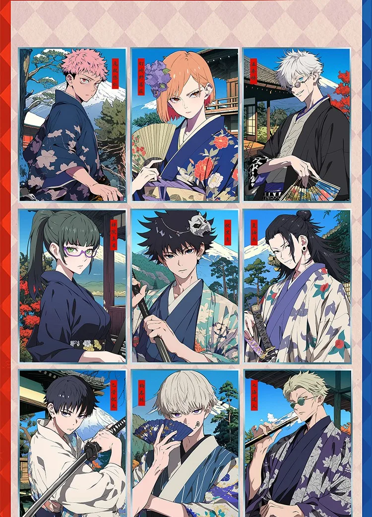 New Jujutsu Kaisen Acrylic Colored Paper Cards Anime Satoru Gojo Itadori Yujimaid Maid Uniform School Uniform Ukiyo-style Cards