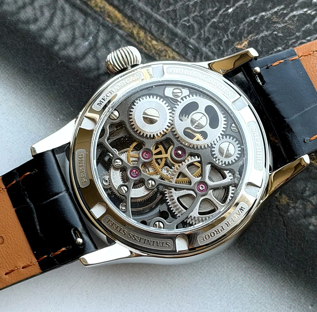 Merkur 100% Skeleton Tourbillon Watch Men's Sapphire Watch For Men Mechanical Carving Wristwatches Black Relogio Masculino 42mm