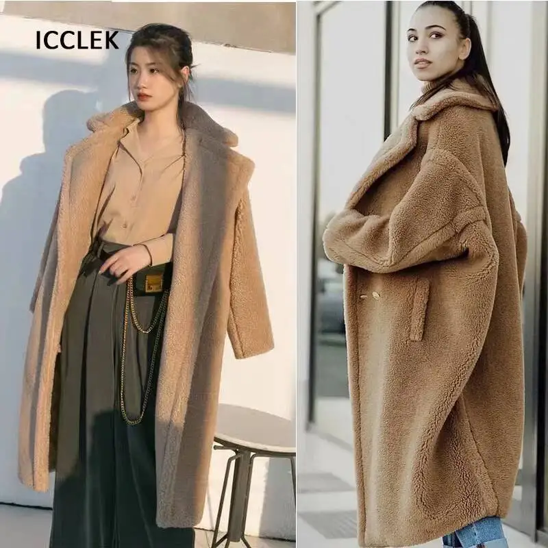 

Повседневная свободная осенняя женская куртка, зимнее плюшевое пальто, женское пальто из искусственного меха, женская плюшевая толстая теплая флисовая длинная куртка большого размера