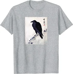 Japanese Art Japanese Woodblock Art Print Crow Kyosai T-Shirt Streetwear Casual Cotton Daily Four Seasons Tees Mens T Shirts