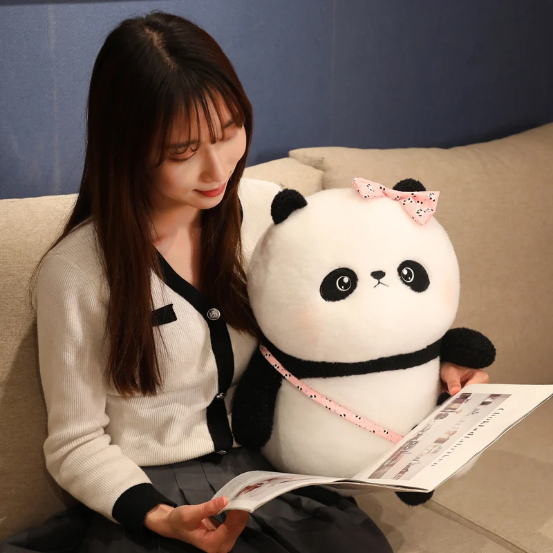 22-45 cm nieuwe panda knuffel knuffeldier zachte knuffel schattige panda met tas kussen speelgoed verjaardag Valentijn cadeau