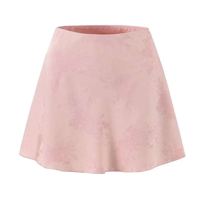

YENKYE жаккардовая атласная юбка во французском стиле для красивой девушки, розовые, белые, элегантные мини-летние юбки трапециевидной формы с высокой талией