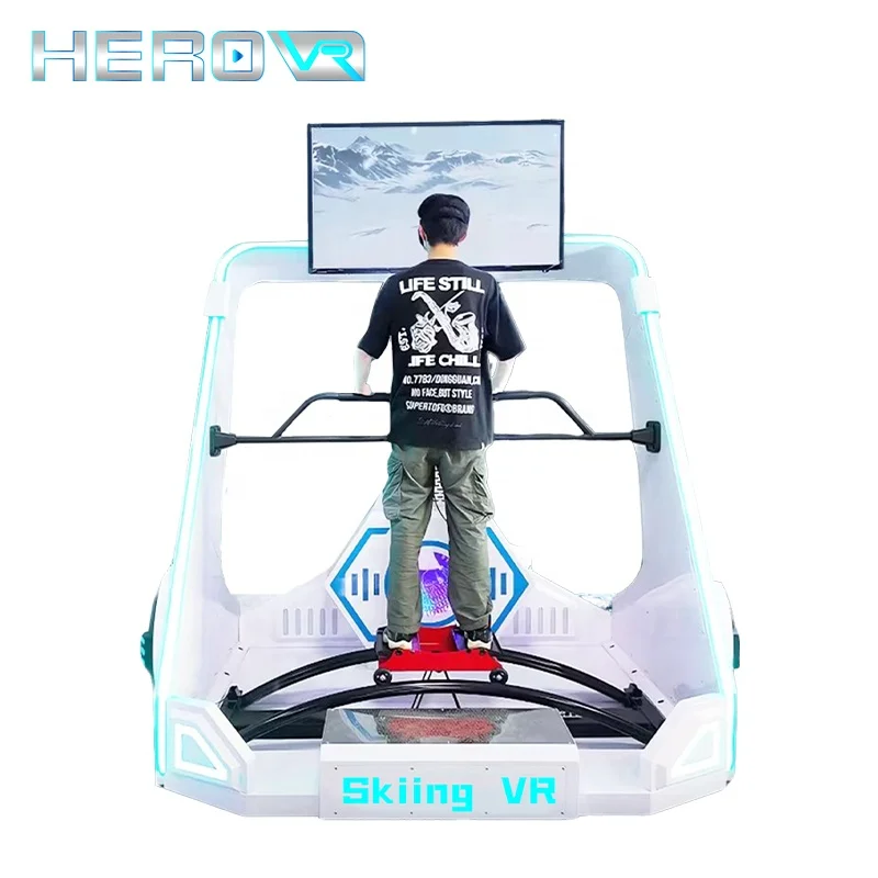 Indoor VR Skiing Machines Snow Adventure VR Ski Simulator In Amusement Park