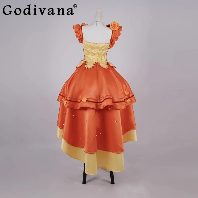 School Cos Flower Dress Suit Women's Magic Performance Violet Dance Dress Female Cosplay Necklace Evening Party Dress