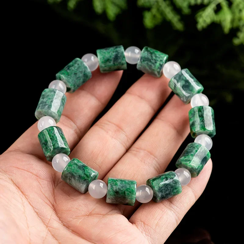 Burmese Jade Bead Bracelets Stone Bracelet Natural Women Charms Bangles Gemstones Certificate Jewelry Jadeite Green Gift