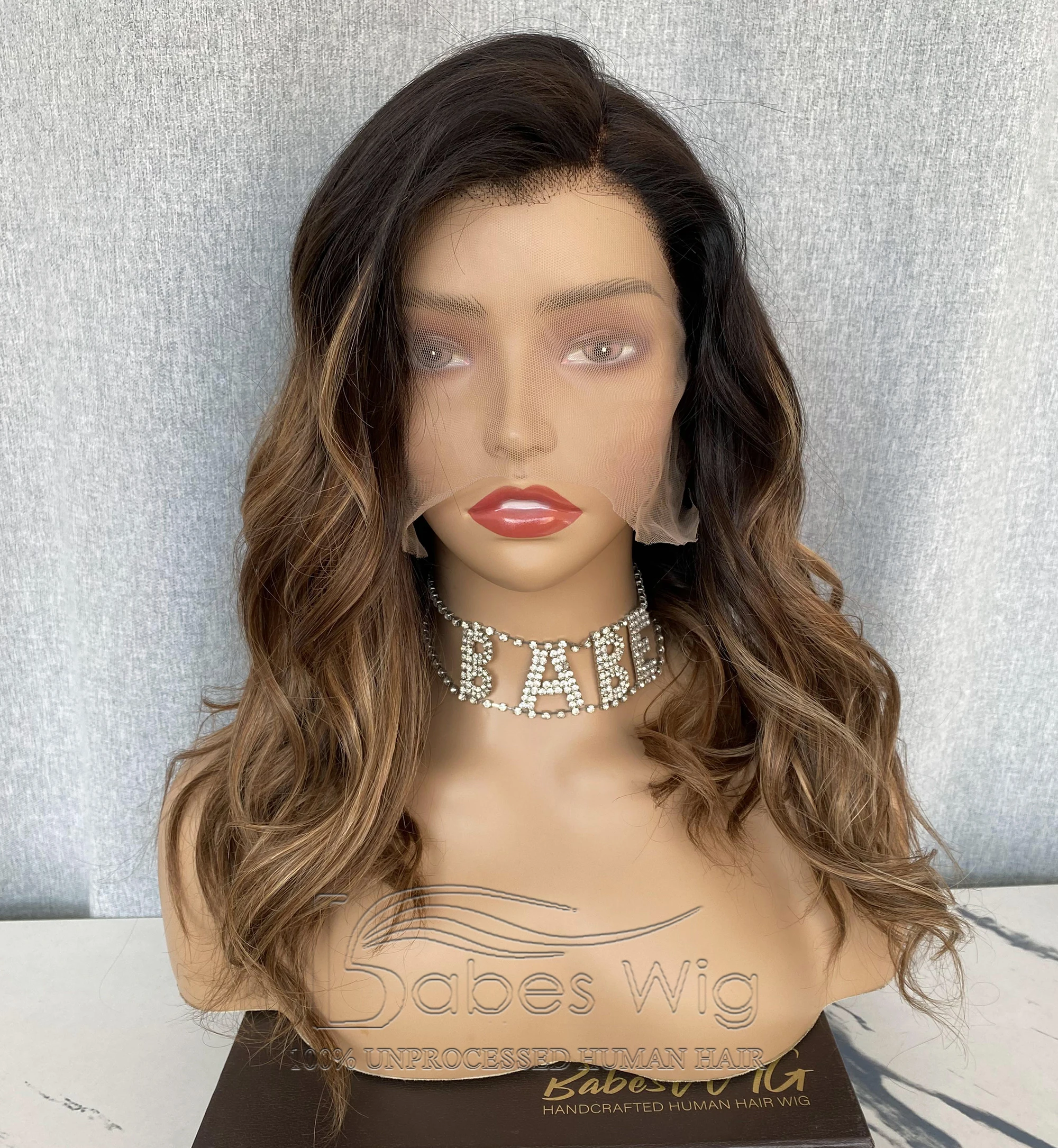 Balayage Wavy 100% Real Brazilian Human Hair Lace Front Wigs For White Woman Wigs Glueless Lace Frontal Wigs Pre-plucked