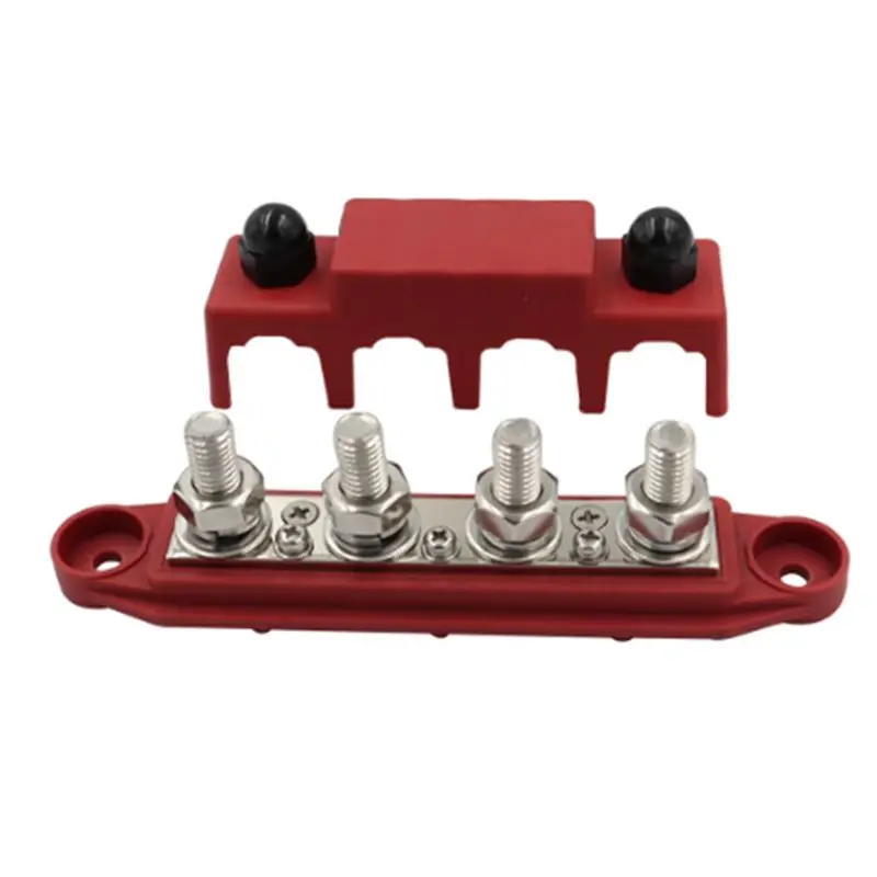 A10E-M8 Busbar Box Board 250A 4 Terminals Current Busbar Cable Box Power Box Spare Parts Parts Suitable For RV Yacht Car