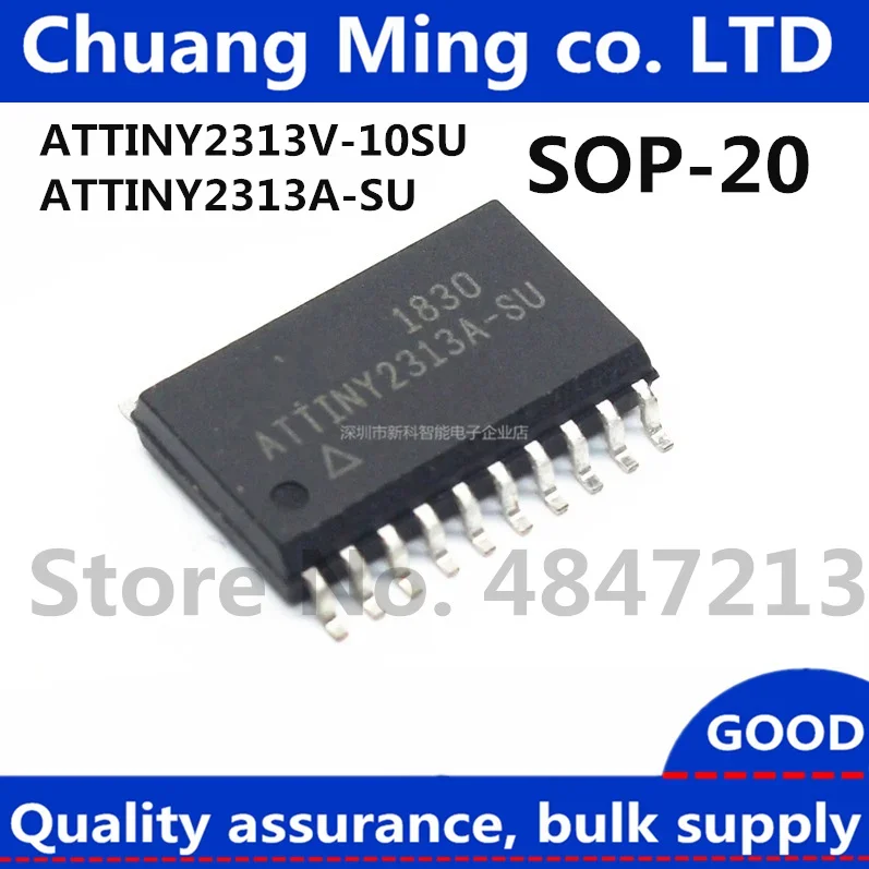 Free shipping 50pcs/lot ATTINY2313A ATTINY2313V ATTINY2313V-10SU ATTINY2313A-SU  ATTINY2313 SOP-20 IC