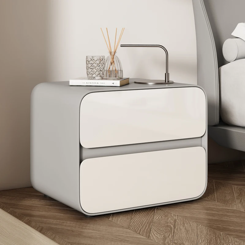 

Modern simple bedside table, high-end new fully equipped, installation-free French cream style master bedroom, Italian minimalis